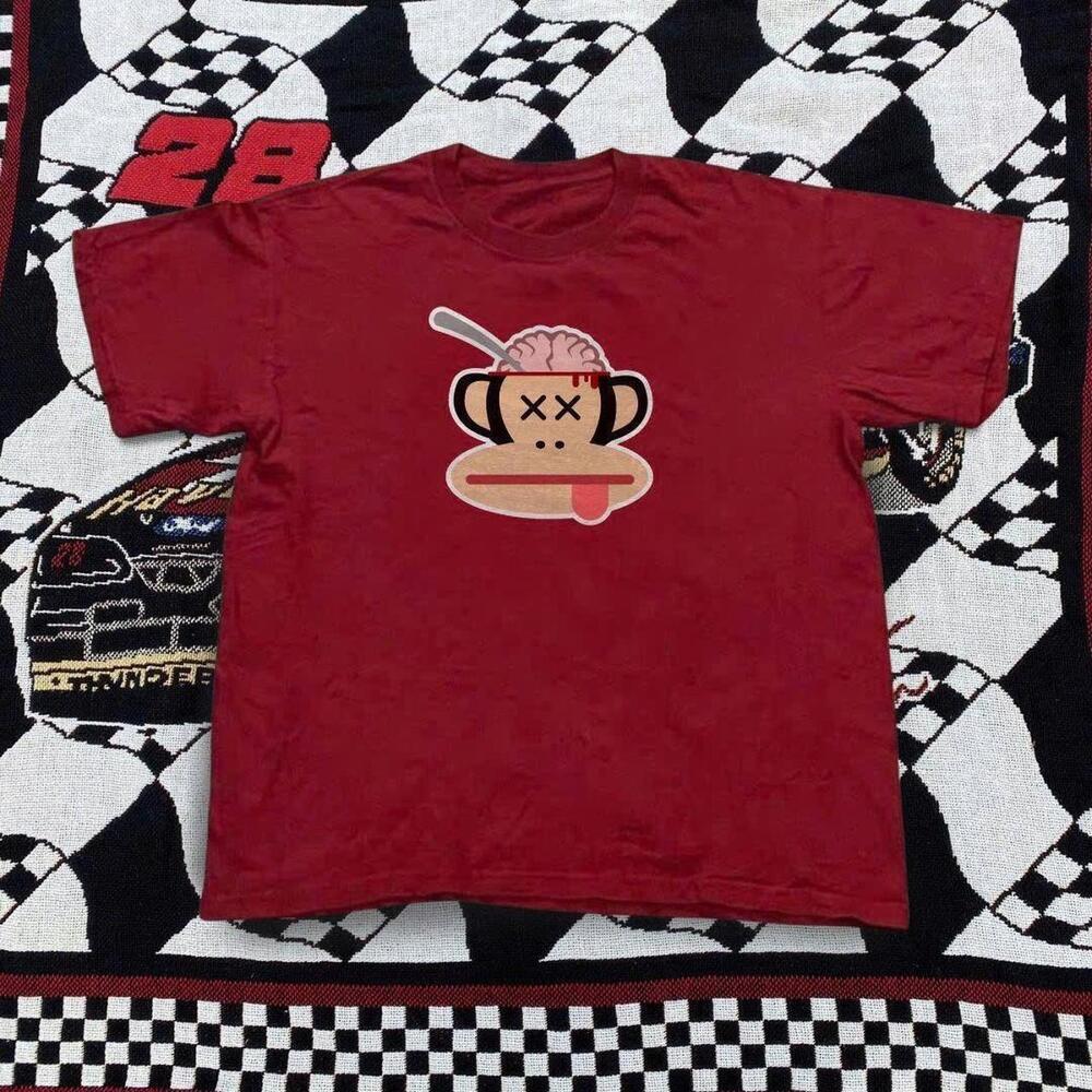 Red And White Monkey Brain Graphic Tee